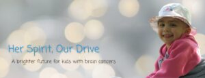 Inspirational text graphic featuring the phrase "Her Spirit, Our Drive" in bold letters against a vibrant background with Tali in a hat